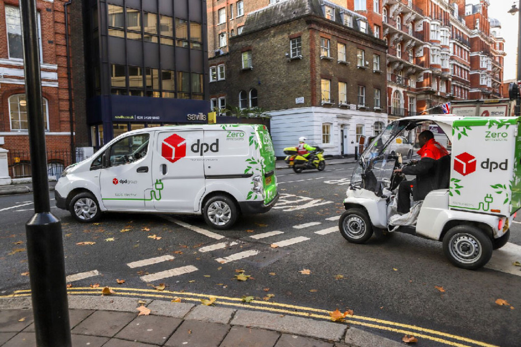 Vehículos ecológicos de DPD UK por las calles de Londres